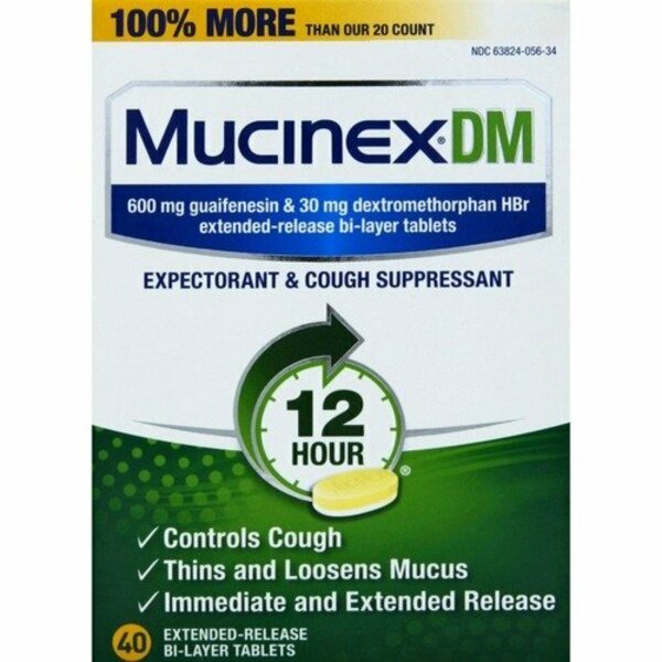 Reckitt Benckiser Mucinex 05640, Dm Expectorant And Cough Suppressant RAC05640